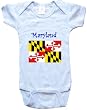 MARYLAND FLAG - Flag-Series - White, Blue or Pink Onesie / Baby T-shirt