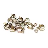 uxcell ホースクランプ パイプ ホース 3mmネジ径 ゴールドトーン 10個入り