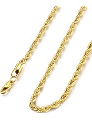 Jewelry: FIBO STEEL 4MM Stainless Steel Mens Womens Necklace Twist Rope Chain, 26 inches - FIBO STEEL