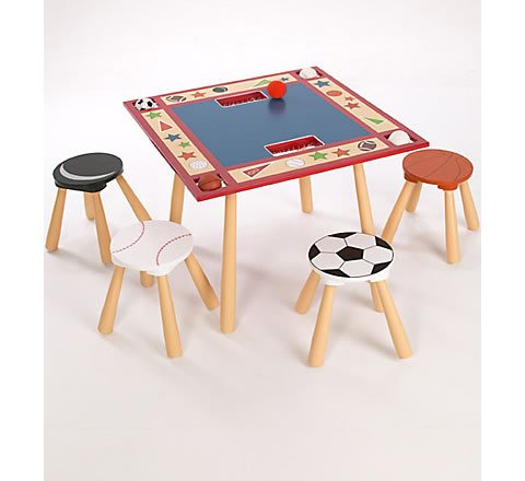 Kitchen: All Star Sports Table and 4 Stool Set