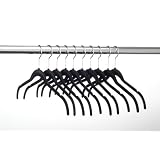 ULTRA-SLIM VELVET SHIRT HANGERS - SET OF 10- Black