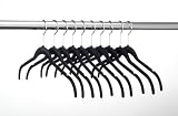 ULTRA-SLIM VELVET SHIRT HANGERS - SET OF 10- Black
