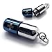 KONOV Stainless Steel Pill Cross Mens Womens Necklace Pendant Blue Silver 24 inch Chain