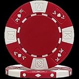 100 Ace/King Suited Poker Chips - Red