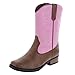SmartFit Girls' Pink Tan Girls' Square Toe Western Boot 3 Regular