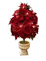 GKI Bethlehem Lighting Red Velvet Poinsettia 36-Inch Cone Christmas Tree with 50 Clear Mini