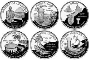 All 12 United States 2009 P & D Mint District of Columbia & U.S Territories Quarters Set Uncirculated Coins