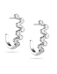 1/3 Cts Diamond Bubble Earrings in 14K White Gold