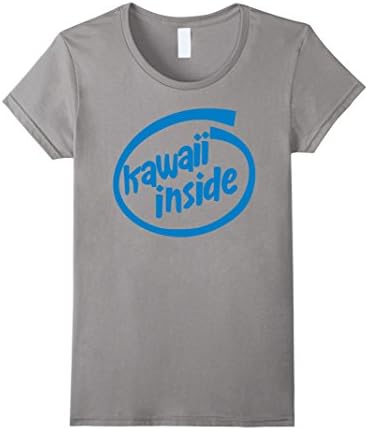 Tulip Tree Tees: Kawaii Inside T-shirt - Female XL - Slate