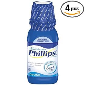 Phillips' Milk of Magnesia, Original, 12-Ounce Bottles (Pack of 4)
