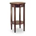 Winsome Wood Round Side Table with Drawer and Shelf, Antique Walnut