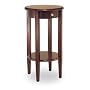 Winsome Wood Round Side Table with Drawer and Shelf, Antique Walnut