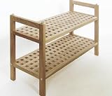 Natural Walnut Stackable Shoe Rack Shelves 70cm
