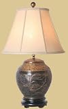 Asian Furniture & Decor - 26 Crane & Peony Chinese Bronze Spice Jar Oriental Table Lamp