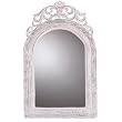 Distress Distressed Finish White Wood Frame Wall Mirror [Kitchen]