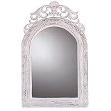 20" Shabby Chic Wood Arched-Top Wall Mirror
