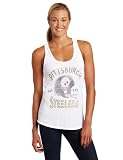NFL Women's Pittsburgh Steelers Solid Vintage Racerback Tank (Classic White, Medium)