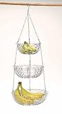 RSVP Chrome 3 Tier Hanging Woven Wire Fruit Basket