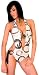 Designer Circle Print White 1pc Monokini Swimsuit