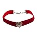 Alpenflustern Velvet Choker Wide Elastic with Heart (red) - Traditional Bavarian Oktoberfest Necklace for Dirndl