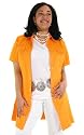 BellaDonnaModen KLASSE Long-TUNIKA Stretch-BLUSE CHASUBLE Orange