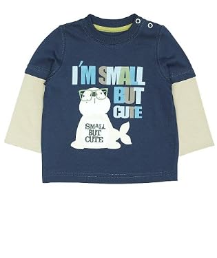 Long Sleeve Navy 'small But Cute' T-shirt