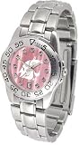 Washington State Cougars Ladies Sport Watch with Steel Band and Mother of Pearl Dial