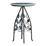 Ceramic Birdbath and Metal Stand