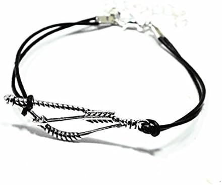 Made in USA B-258 Bow and Arrow Leather Cord Bracelet