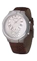 Philip Stein Teslar Round Mens Brown Lizard Strap Ivory Dial Dual Time Watch 7-EI-ZBR