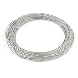 uxcell ステンレス鋼線ケーブル　1.3mm径　鋼線　ケーブル 　7x7 58M長　グラインダー　可撓