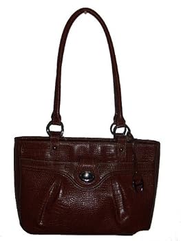 Etienne Aigner "Trina" Tobacco Brown Croc Bag Hanbag Purse