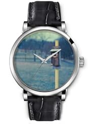 SPRAWL Aanalog Fashion Series Silver Ladies Watches of Genuine Black Leather Strap,Unique Wrist Watch for Women Girls Designed with Mailbox field