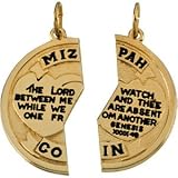 Yellow Gold Filled Mizpah Coin Pendant