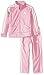 adidas Little Girls' Iconic Tricot Jacket and Pant Set, Light Pink Basic, 5