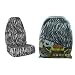 Zebra Black White New Seat Covers. Universal seatcovers will fit most bucket seats in Acura, Chevrolet, Chrysler, Dodge, Ford, Geo, GMC, Honda, Isuzu, Jeep, Mazda, Mercury,Nissan, Pontiac, Suzuki, Saturn, Toyota, Volkswagen Vehicles