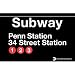 Penn Station Metal Subway Sign