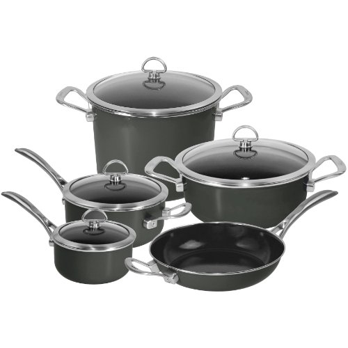 Chantal 9-Piece Copper Fusion Cookware Set, Onyx 