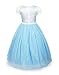 ReliBeauty Girls Sparkle Sequin Princess Dress Costume (6X-7, Light Blue)