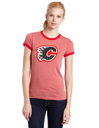 Majestic Threads NHL Calgary Flames Ringer Tee, Red, Medium