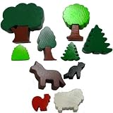 Haba Set of 6 Wooden Trees and 4 Animals