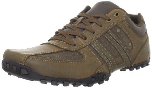 Trojo Mens Leather Lace Up Casual Shoes Brown 11.0