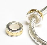 Gold Sterling Silver STOPPER w/ RUBBER CIRCLE DOT fBead Charm for Pandora Troll Chamilia Biagi European Jewelry
