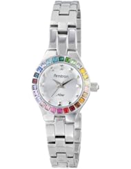 Armitron Womens 75/5148SVSVRB Multi-Color Swarovski Crystal Accented Silver-Tone Bracelet Watch