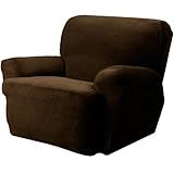 IMAGE OF Maytex Carter 4-Piece Recliner Cover, Chocolate