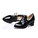 Latasa Womens Elegant Mid-Heel Chunkt Patent Leather Lace-up Oxford Shoes