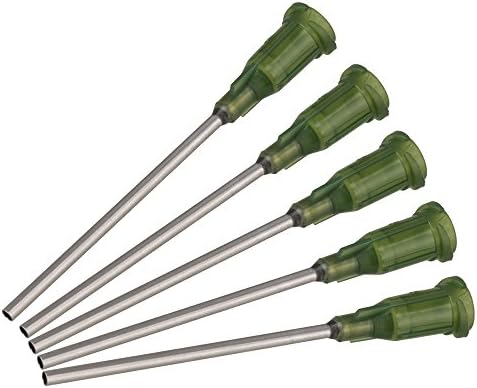 yqltd Green &amp; Silver 1.5 Inch Length Blunt Dispensing Needles Syringe Needle Tips 14Ga Pack of 100