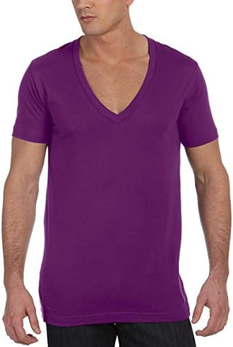 Canvas - Unisex Deep V-Neck T-Shirt (X-Large, Team Purple)