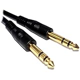 kenable Pro 6.35mm 1/4 inch Jack Plug to 6.35mm 1/4 inch Jack Plug Stereo Cable Gold 1m