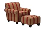 Handy Living Washington Chair and Ottoman, Cabana Crimson